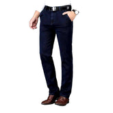 Pantalones vaqueros casuales de negocios de color azul marino